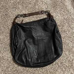 Black leather Hobo shoulder bag